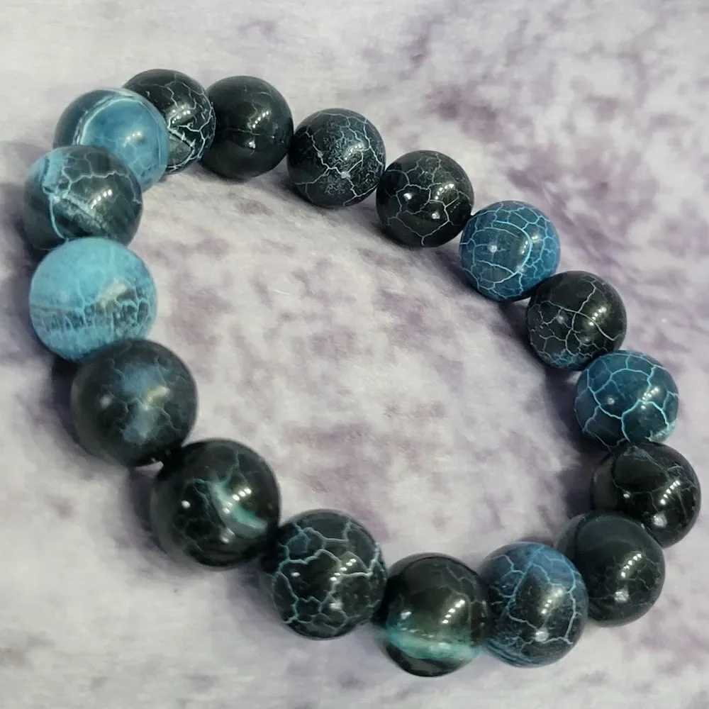 Blue Agate Beaded Bracelet‎